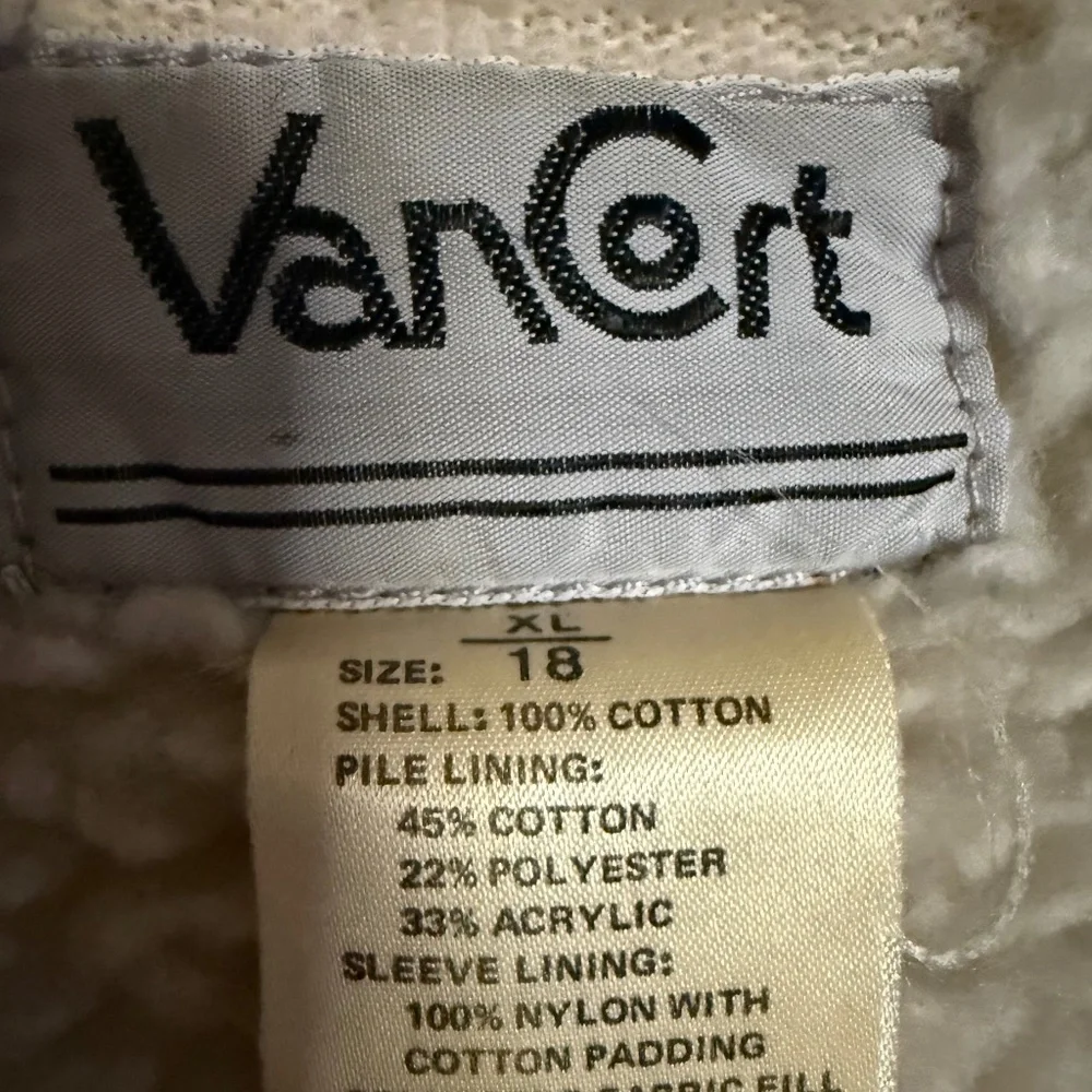 Vintage VanCort Sherpa‎ Lined Trucker Denim Jean Jacket Kids Size 18 XL